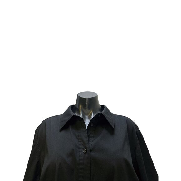 Lafayette 148 Black Button-Up Long Sleeve Tunic Blouse Size XXL - Picture 3 of 10